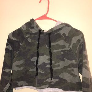 Army cropped hoodie
